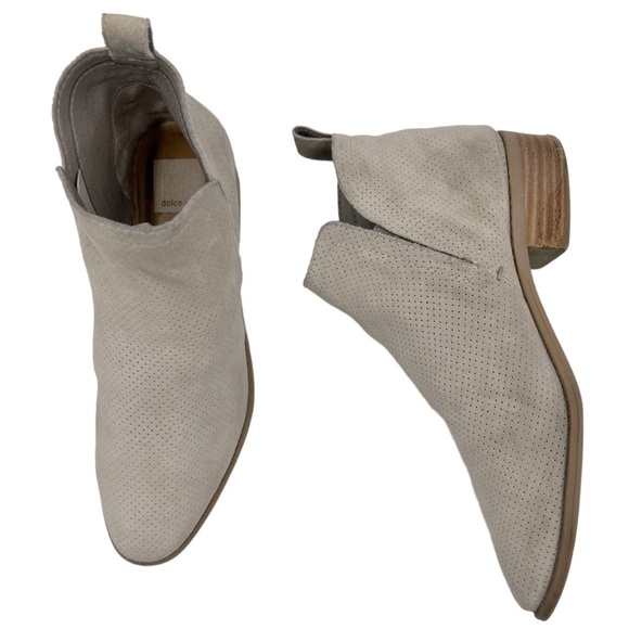DOLCE VITA Suede Perforated Ankle Boots - Picture 1 of 10